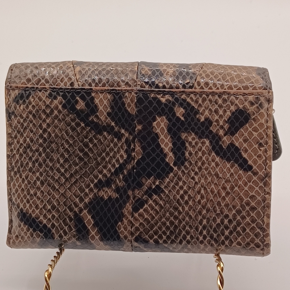 Coach Leather Snakeskin Embossed Tri-Fold Wallet - Picture 3 of 9